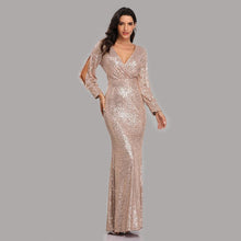 Cargar imagen en el visor de la galería, 2021 Sexy V-neck Mermaid Evening Dress - Soul And Me Store
