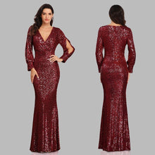 Cargar imagen en el visor de la galería, 2021 Sexy V-neck Mermaid Evening Dress - Soul And Me Store
