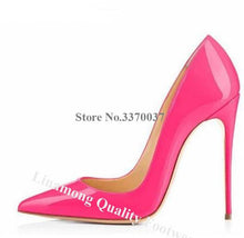 Cargar imagen en el visor de la galería, Brand Style Patent Leather Stiletto Heel Pumps Pointed Toe Dress Shoes - Soul And Me Store