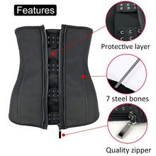 Cargar imagen en el visor de la galería, Latex Waist Trainer Body Shaper Corsets with Zipper Cincher Corset - Soul And Me Store