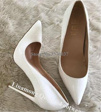 Cargar imagen en el visor de la galería, Brand Style Patent Leather Stiletto Heel Pumps Pointed Toe Dress Shoes - Soul And Me Store