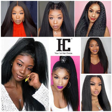 Cargar imagen en el visor de la galería, Brazilian Kinky Straight Lace Part Wig Pre Plucked Natural Human Hair Wigs - Soul And Me Store