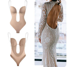 Cargar imagen en el visor de la galería, Bodysuit Shapewear Deep V-Neck Body Shaper Backless U Plunge - Soul And Me Store