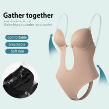 Cargar imagen en el visor de la galería, Bodysuit Shapewear Deep V-Neck Body Shaper Backless U Plunge - Soul And Me Store
