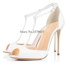 Cargar imagen en el visor de la galería, Brand Design Peep Toe Leopard Patent Leather Stiletto Heel Pumps Shoes - Soul And Me Store