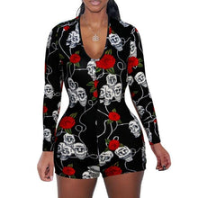 Cargar imagen en el visor de la galería, Sexy Bodysuit Floral Long Sleeve Bodycon Bandage Jumpsuit - Soul And Me Store