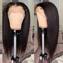 Cargar imagen en el visor de la galería, Brazilian Kinky Straight Lace Part Wig Pre Plucked Natural Human Hair Wigs - Soul And Me Store