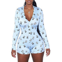 Cargar imagen en el visor de la galería, Sexy Bodysuit Floral Long Sleeve Bodycon Bandage Jumpsuit - Soul And Me Store