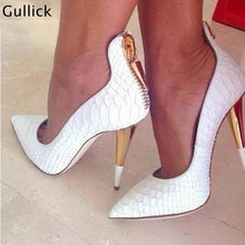 Carregar imagem no visualizador da galeria, High Quality Sexy Pointed Toe Pumps Gold Metal Heel Formal Dress Shoe - Soul And Me Store