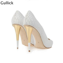 Carregar imagem no visualizador da galeria, High Quality Sexy Pointed Toe Pumps Gold Metal Heel Formal Dress Shoe - Soul And Me Store