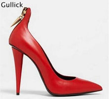 Carregar imagem no visualizador da galeria, High Quality Sexy Pointed Toe Pumps Gold Metal Heel Formal Dress Shoe - Soul And Me Store