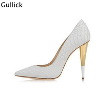 Carregar imagem no visualizador da galeria, High Quality Sexy Pointed Toe Pumps Gold Metal Heel Formal Dress Shoe - Soul And Me Store