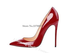Cargar imagen en el visor de la galería, Brand Style Patent Leather Stiletto Heel Pumps Pointed Toe Dress Shoes - Soul And Me Store