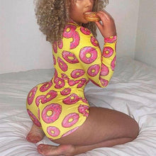 Cargar imagen en el visor de la galería, Sexy Bodysuit Floral Long Sleeve Bodycon Bandage Jumpsuit - Soul And Me Store