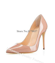 Cargar imagen en el visor de la galería, Brand Style Patent Leather Stiletto Heel Pumps Pointed Toe Dress Shoes - Soul And Me Store