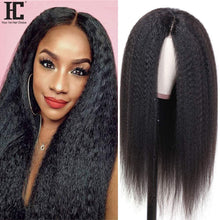 Cargar imagen en el visor de la galería, Brazilian Kinky Straight Lace Part Wig Pre Plucked Natural Human Hair Wigs - Soul And Me Store