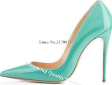 Cargar imagen en el visor de la galería, Brand Style Patent Leather Stiletto Heel Pumps Pointed Toe Dress Shoes - Soul And Me Store