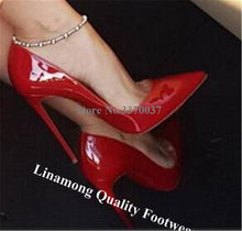Cargar imagen en el visor de la galería, Brand Style Patent Leather Stiletto Heel Pumps Pointed Toe Dress Shoes - Soul And Me Store