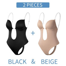 Cargar imagen en el visor de la galería, Bodysuit Shapewear Deep V-Neck Body Shaper Backless U Plunge - Soul And Me Store