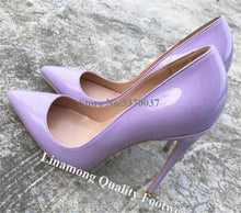 Cargar imagen en el visor de la galería, Brand Style Patent Leather Stiletto Heel Pumps Pointed Toe Dress Shoes - Soul And Me Store