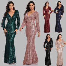 Lade das Bild in den Galerie-Viewer, 2021 Sexy V-neck Mermaid Evening Dress - Soul And Me Store
