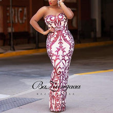 Lade das Bild in den Galerie-Viewer, Luxury 2021 Party Elegant Woman Evening Gown Plus Size Slim Printed  Dress - Soul And Me Store
