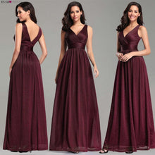 Load image into Gallery viewer, 2021 V-Neck A-Line Sleeveless Floor-Length Sparkly Sexy Party Gown - Soul And Me Store
