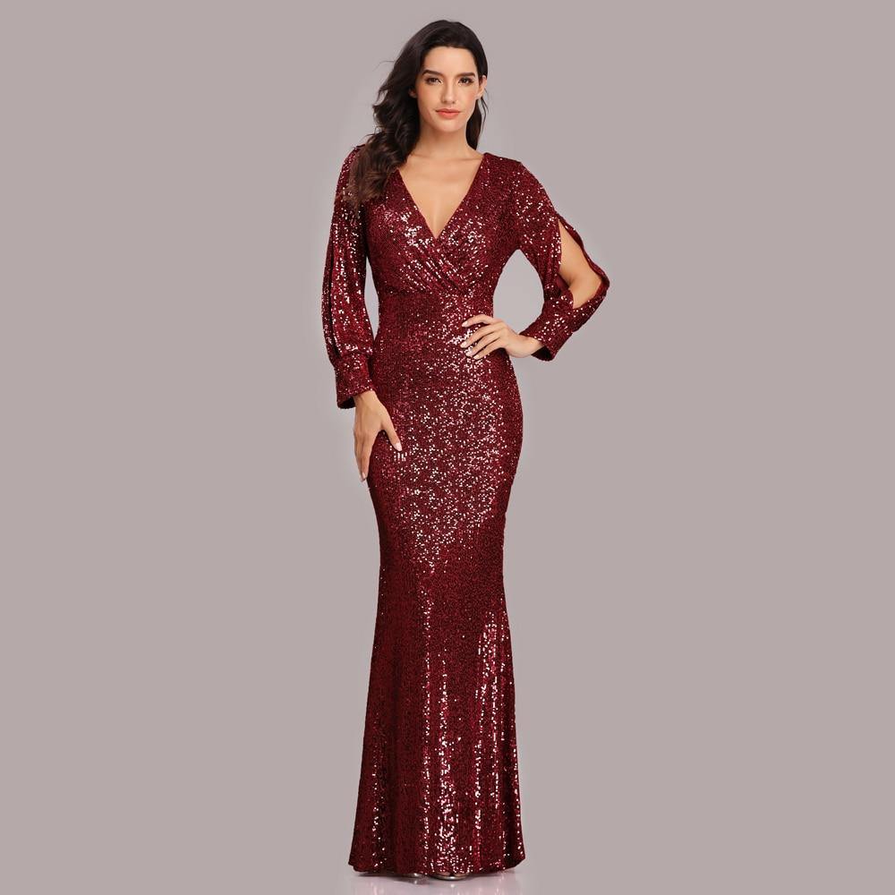 2021 Sexy V-neck Mermaid Evening Dress - Soul And Me Store