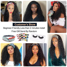 Load image into Gallery viewer, Curly Headband Wig Human Hair Natural Looking - Soul And Me Store
