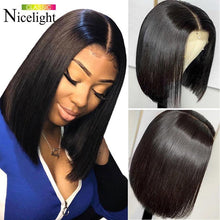 Lade das Bild in den Galerie-Viewer, Nicelight Brazilian Hair Lace Wig Short Bob Lace Closure Wig - Soul And Me Store
